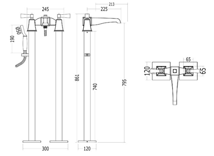 Смеситель для ванны Devon&Devon VIP Time 2VPTIME235CRNE