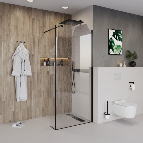 Душевая перегородка Niagara NG-684-10 BLACK (100x195)