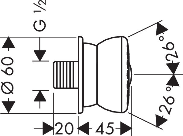 Боковая форсунка Hansgrohe Bodyvette 1jet (28466000)