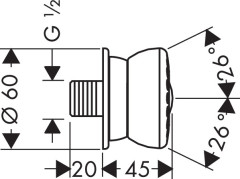 Боковая форсунка Hansgrohe Bodyvette 1jet (28466000)