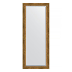 Зеркало настенное с фацетом EVOFORM в багетной раме состаренная бронза, с плетением, 58х143 см, BY 3536