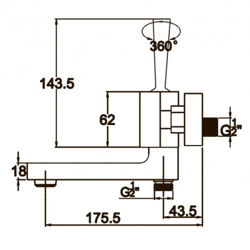 Смеситель для ванны с душем KAISER Vista (65022)