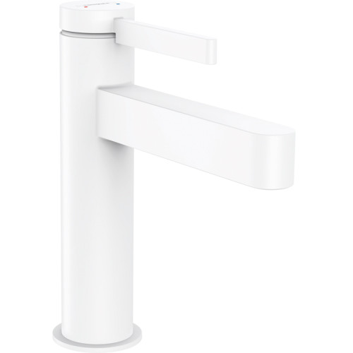 Смеситель для раковины Hansgrohe Finoris, однорычажный, 110 со сливным гарнитуром, матовый белый (76020700)