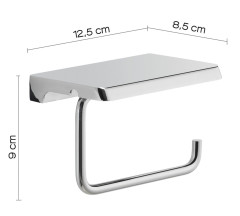 Gedy, бумагодержатель с плоской крышкой - площадкой под телефон, цвет хром
