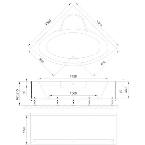 Акриловая ванна Royal Bath Fanke RB581200 140x140