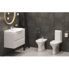 Унитаз-компакт КЕРАМИН Санти R Дуал с сиденьем микролифт, белый