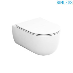 Olympia Milady, подвесной безободковый унитаз c крепежом, 52x37 см, цвет черный матовый