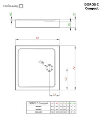 Акриловый поддон для душа Radaway Doros C Compact 80x80x11,5