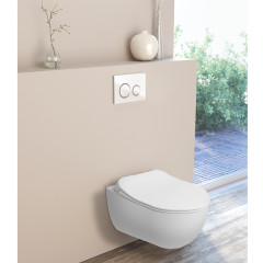 Унитаз подвесной Kale ZERO 2,0 безободковый в комплекте с сиденьем микролифт с функцией биде