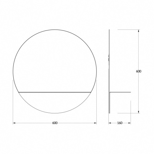 Зеркало настенное с полочкой (цвет: черный) Shadow EVOFORM D60 см, BY 0561