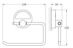 Держатель туалетной бумаги (хром) (FBS) LUX 056
