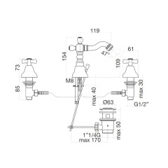 Смеситель для биде Webert Armony AM710202010, золото