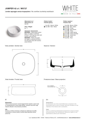 White Ceramic Jumper, накладная квадратная раковина 42x42x15h см, цвет серый матовый