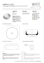White Ceramic Jumper, накладная квадратная раковина 42x42x15h см, цвет серый матовый