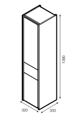 RONDA Шкаф-колонна левый, бетон/белый матовый