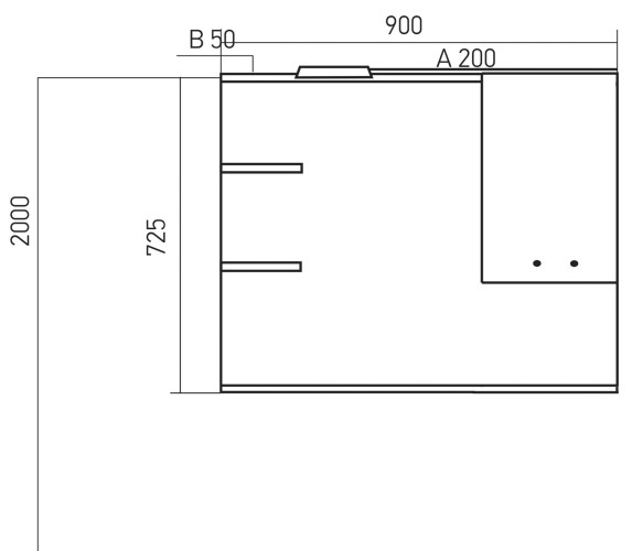 Зеркало-шкаф навесной с подсветкой MIXLINE Этьен-90 правый (529942)