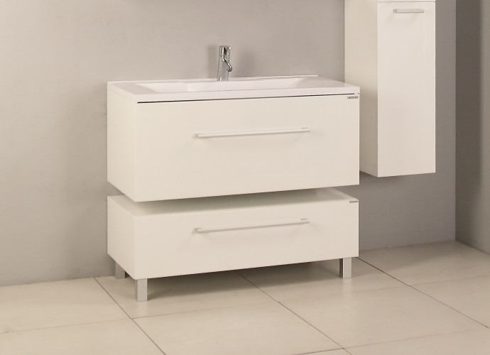 Тумба под раковину AQUATON Мадрид 100 М подвесная, белая (1A126901MA010)