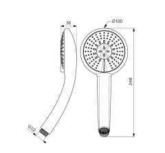 Душевая лейка VIDIMA FRESH M, 3 режима, 100 мм (BA210AA)