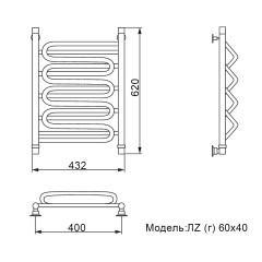Полотенцесушитель Ника CURVE ЛZ (Г) 60/40