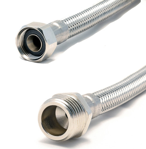 Гибкая подводка повышенной проходимости TUCAI DN13 в стальной оплетке 0.8м, 1/2"-1/2" Г/Ш (7113)