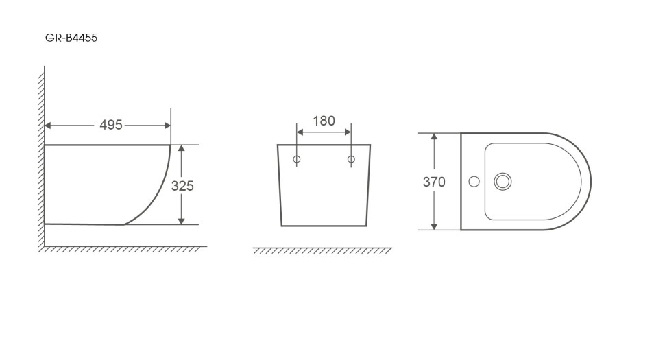 Биде подвесное Grossman БЕЛОЕ GR-B4455 495*370*325