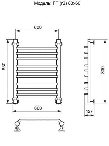 Полотенцесушитель Ника TRAPEZIUM ЛТ (Г2) 80/60