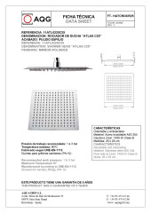 AQG Bold, душевой комплект EC316 на 3 потребителя, с квадратным изливом, с квадратным верхним душем 25х25 см и кронштейном 35 см, цвет хром