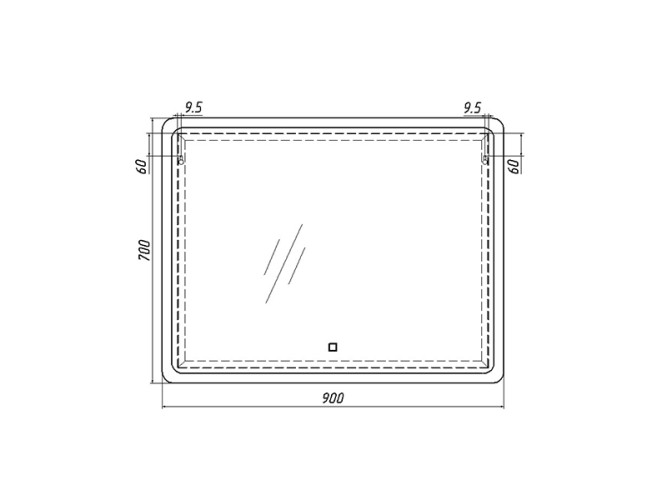 Зеркало Dream 90 alum с подсветкой Sansa
