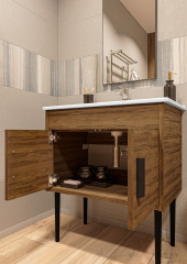 Тумба под умывальник "Оскар 75" THREE Дуб Чарльстон без ящика LEVEL