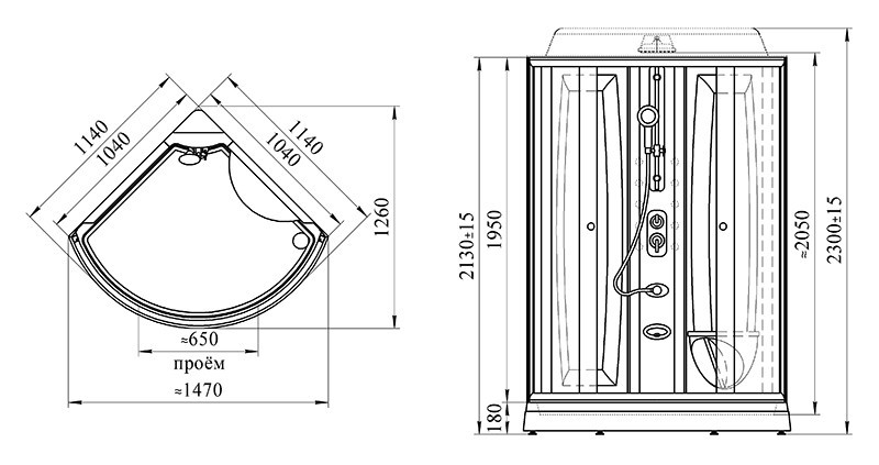 Душевая кабина Radomir Паола 3
