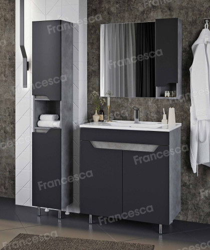 Зеркало-шкаф Венеция Неаполь 80 графит софт