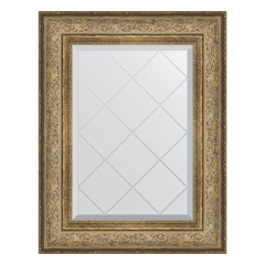Зеркало настенное с гравировкой EVOFORM в багетной раме виньетка античная бронза, 60х78 см, BY 4038