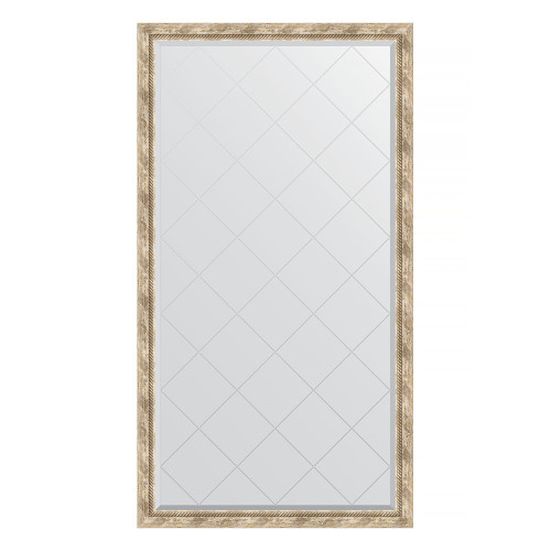 Зеркало напольное с гравировкой  EVOFORM  в багетной раме прованс с плетением, 108х198 см, BY 6344