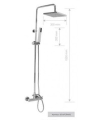 Душевая система Teorema Square 4 ISO47CRTB4