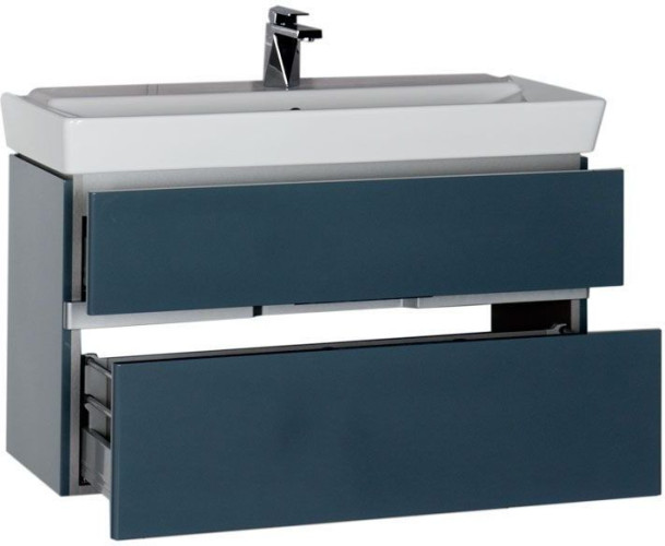 Тумба с раковиной Aquanet Виго 100 сине-серый