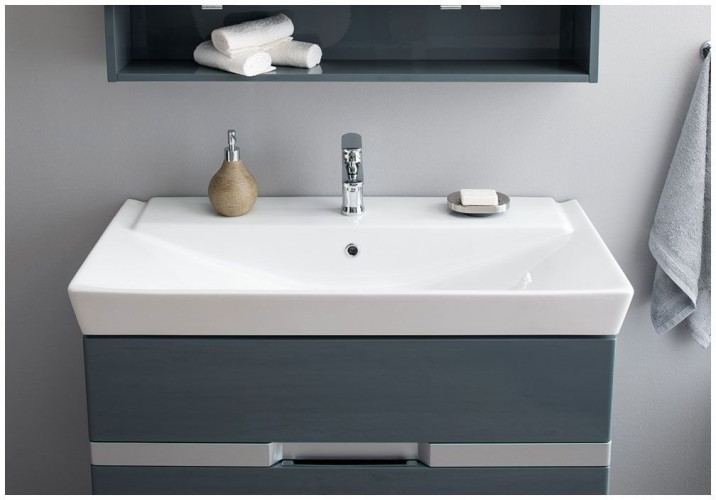 Тумба с раковиной Aquanet Виго 100 сине-серый