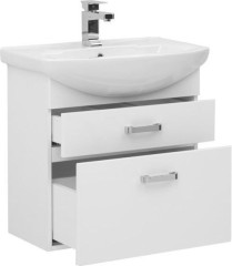 Тумба с раковиной Aquanet Ирис 65 белый (2 ящика)
