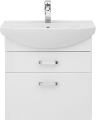 Тумба с раковиной Aquanet Ирис 65 белый (2 ящика)
