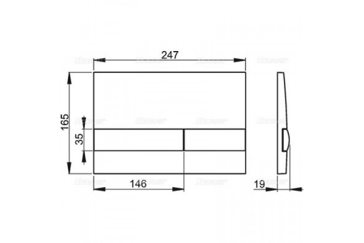 Кнопка смыва alcadrain M1740 24.7х1.9х16.5 для инсталляции, пластик, цвет Хром (M1741)