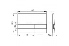 Кнопка смыва alcadrain M1740 24.7х1.9х16.5 для инсталляции, пластик, цвет Хром (M1741)