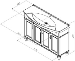Тумба под раковину Aquanet Валенса NEW 120 белый