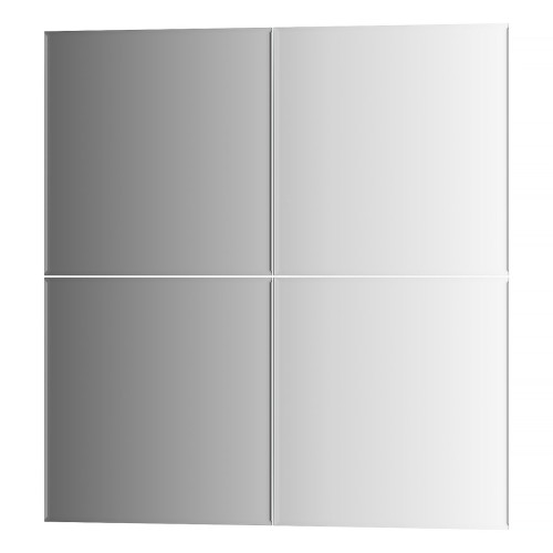 Зеркальная плитка с фацетом 5 мм - комплект 4 шт квадрат 25х25 см; серебро Refractive EVOFORM BY 1428