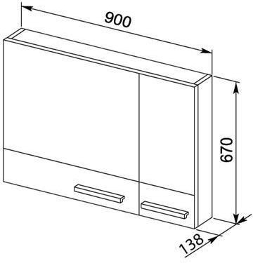 Зеркало-шкаф Aquanet Нота 90 светлый дуб