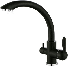 Смеситель для кухни Paulmark Essen, черный, две воды, Es213001-308, Paulmark