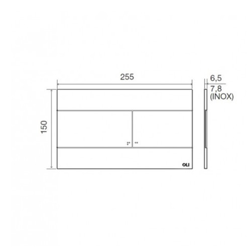 Кнопка смыва Oli Slim 25.5хх15 для инсталляции, пластик, цвет Хром матовый (CG23000018039)
