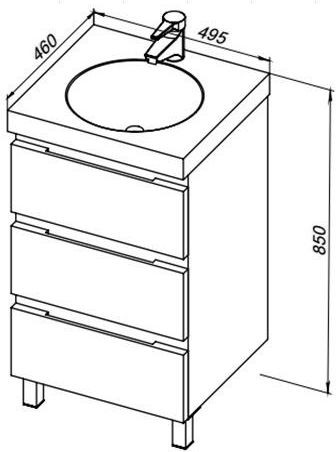 Тумба с раковиной De Aqua Ариетта 50 белый