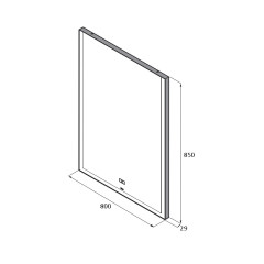 Зеркало Roca ANETO 800х850, LED-подсветка, система антизапотевания