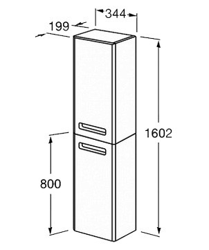 THE GAP ORIGINAL Шкаф-колонна левый, белый глянец