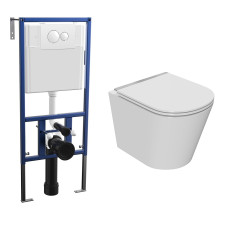 Комплект унитаза Bauedge BK0001-LUX с инсталляцией Nova NV4501 и кнопкой Nova NV7310