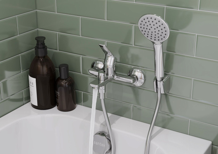 Смеситель Santek Венга для ванны-душа, с аксессуарами, хром (WH5A10003C001)